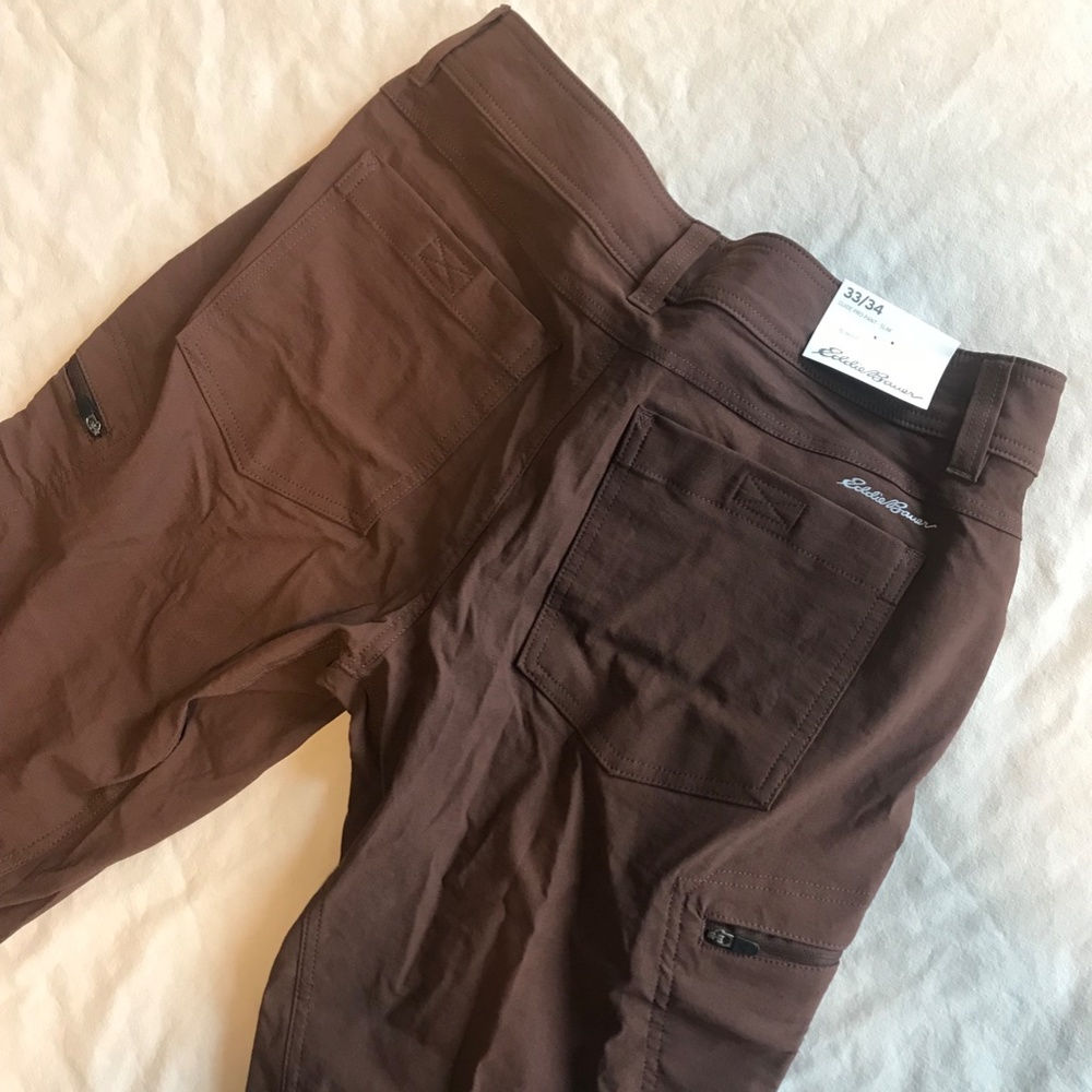 Eddie Bauer Men's Guide Pro Hiking/Camping Pants (BROWN) - Picture 4 of 6